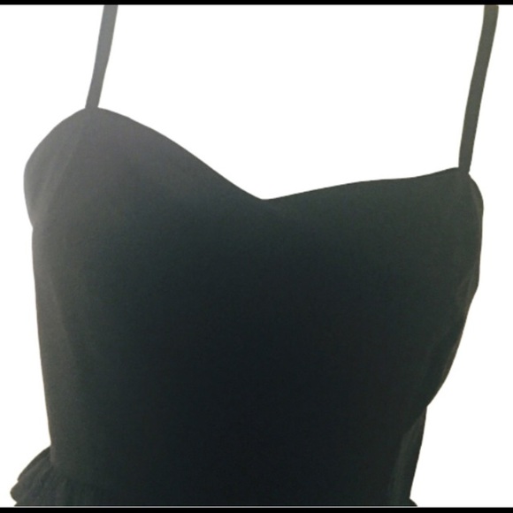 FOREVER 21 Slip Dress With Ruffle Trim Detail & Pockets Black Size Small - Picture 4 of 7